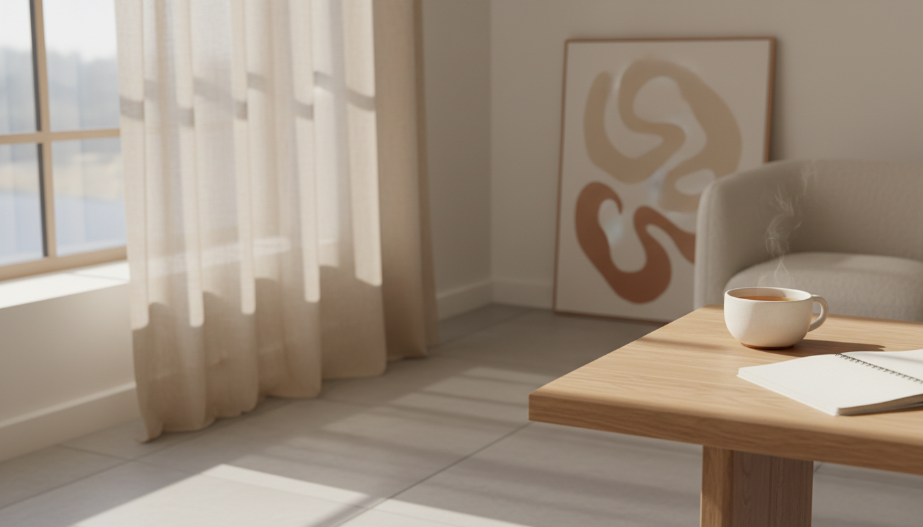 Calm and professional minimalist setting for personal coaching